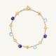 22K Gold Plated Gemstone Marco Bicego Bracelet with Iolite and Blue Topaz